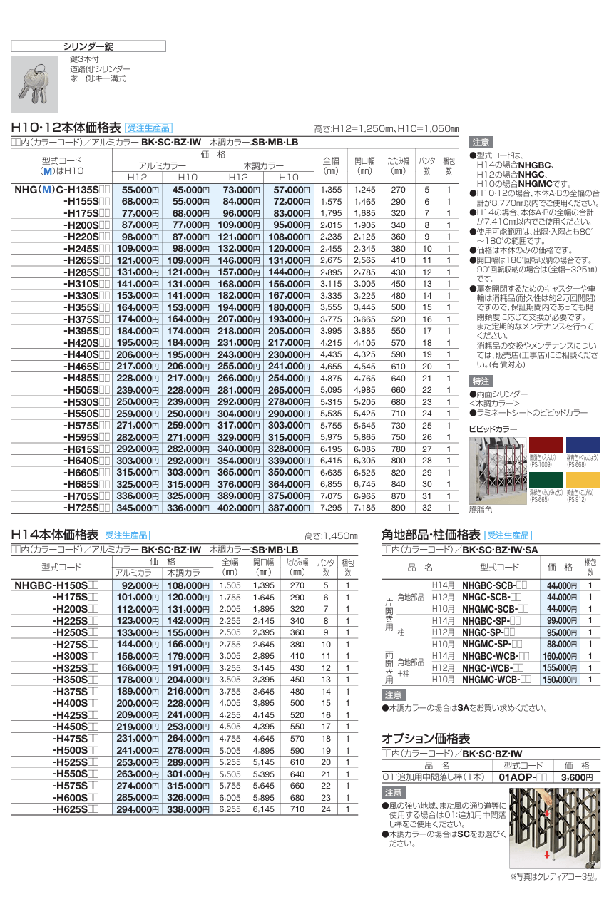 四国化成　ニューハピネスHG型　角地仕様　キャスタータイプ（伸縮門扉）画像