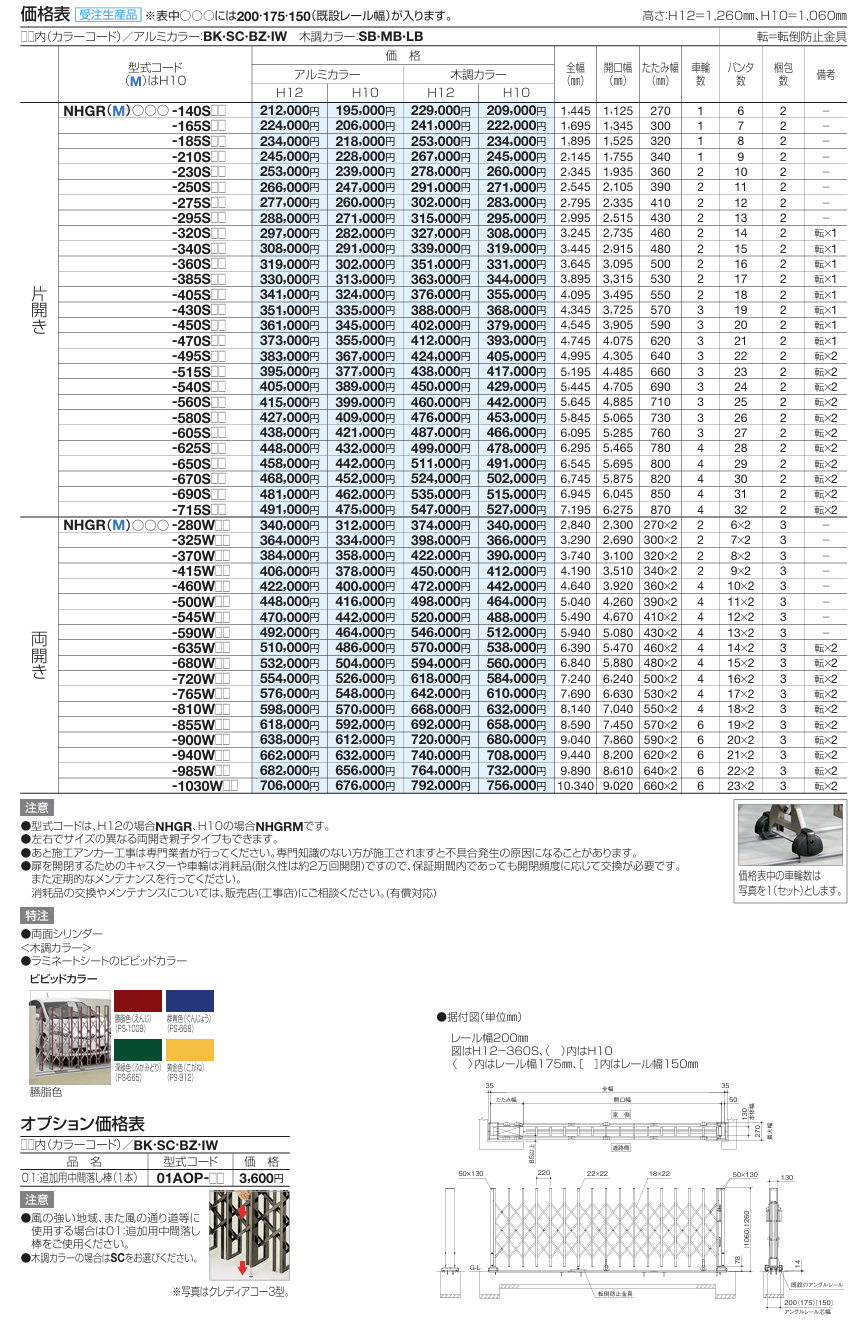四国化成　ニューハピネスHG-R（アングルレールタイプ）　リフォーム対応アコーディオン門扉画像