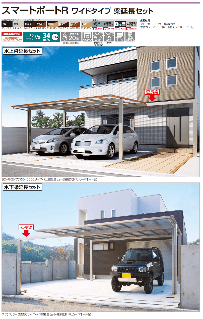 四国化成　スマートポートR　ワイドタイプ　梁延長セット画像