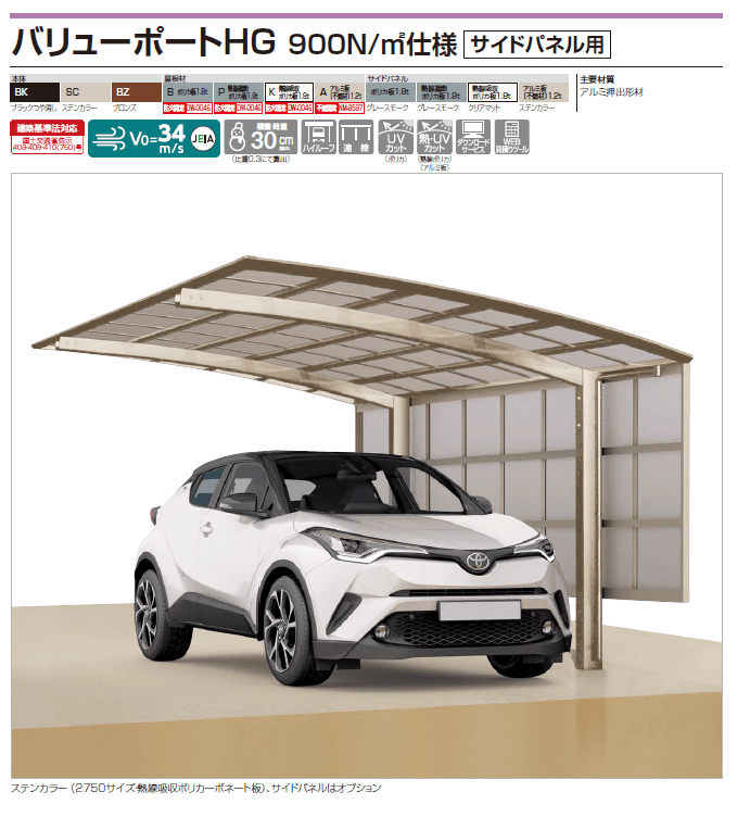 四国化成 バリューポートHG 900N/m2仕様 サイドパネル用画像