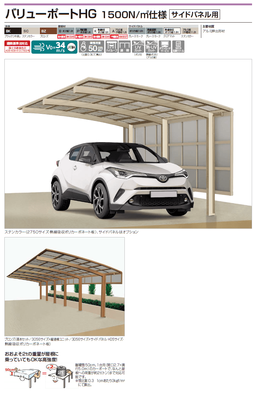 四国化成 バリューポートHG 1500N/m2仕様 サイドパネル用画像