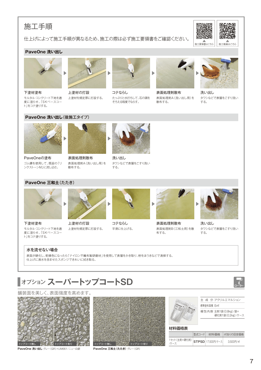 四国化成 ペイブワン(PaveOne)セメント系舗装材 施工手順について