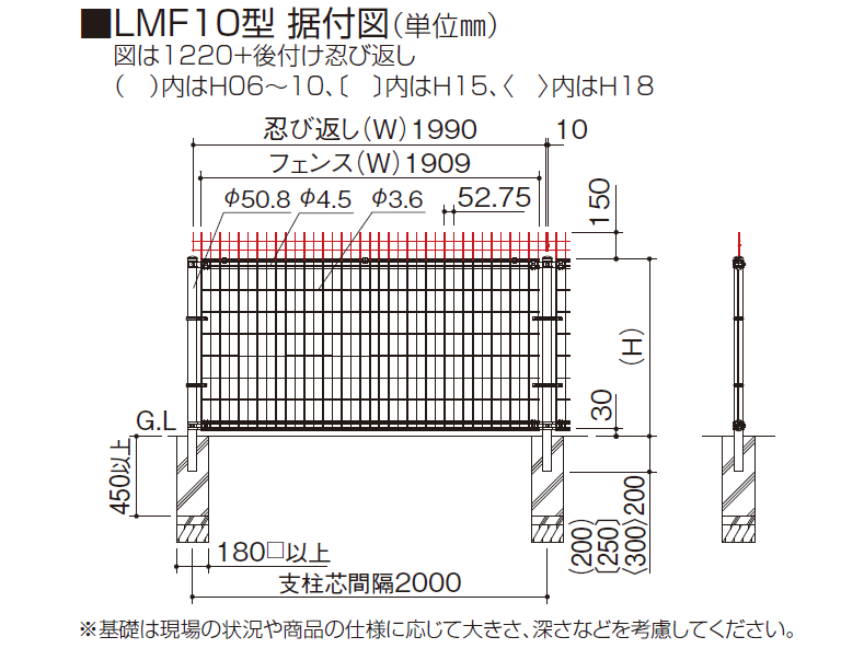 LMF10型　据付図