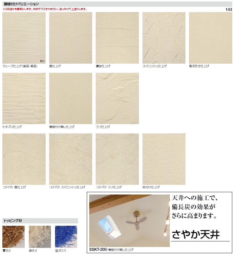 さやかシルキー 炭壁 模様付けバリエーション画像