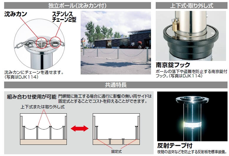 四国化成 レコポールS Dシリーズ 上下式 チェーン内蔵柱 RPS-DJK76C - 1