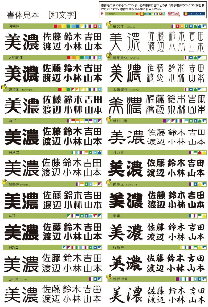 漢字書体画像1