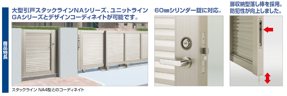 四国化成 袖門扉 BSAG1型〜4型 商品特長画像
