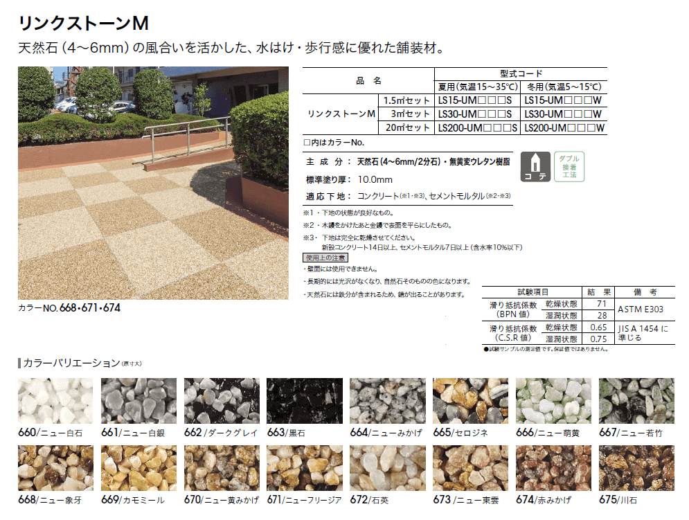 四国化成 リンクストーンM 3.0平米セット 天然石舗装材 無黄変タイプ667 - 3