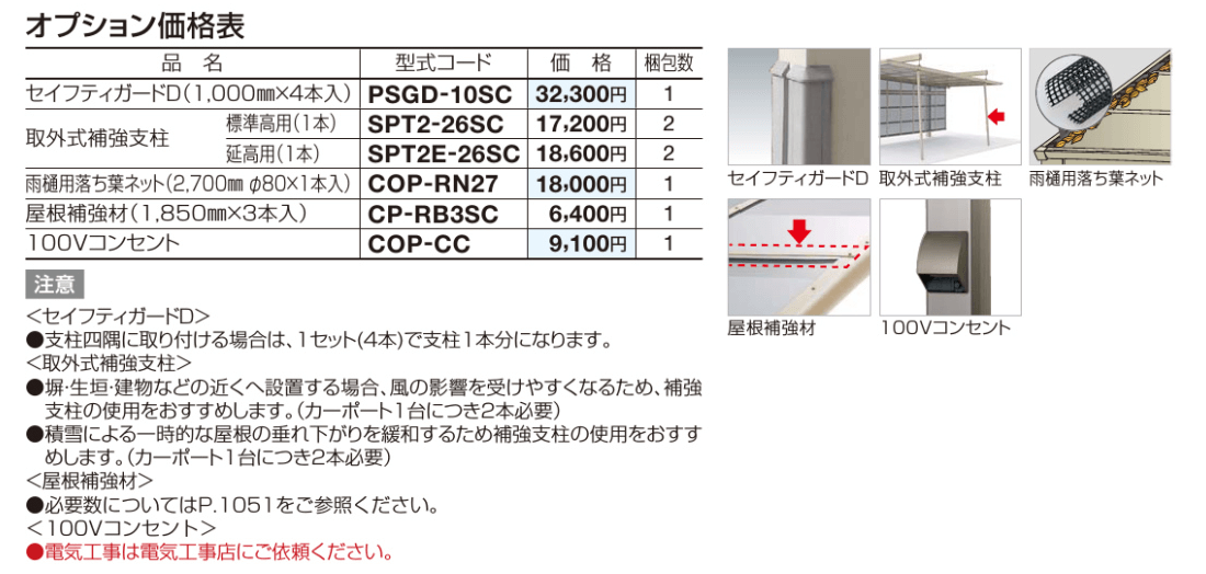 本物保証! カーポート オプション <br>四国化成 シコク <br>100Vコンセント <br>COP-CC <br> 