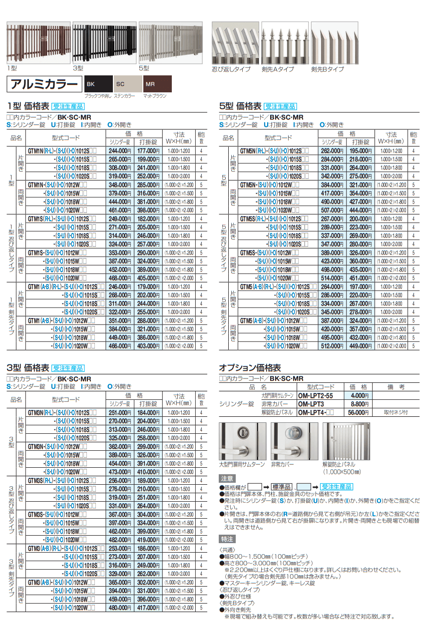 大型フェンス対応門扉 四国化成 シコク GTM5型 剣先A・Bタイプ両開き H1500 打掛錠 GTM5(A・B)-U(I・O)1015W ガーデン  DIY 塀 壁 囲い 境界 屋 門扉、玄関