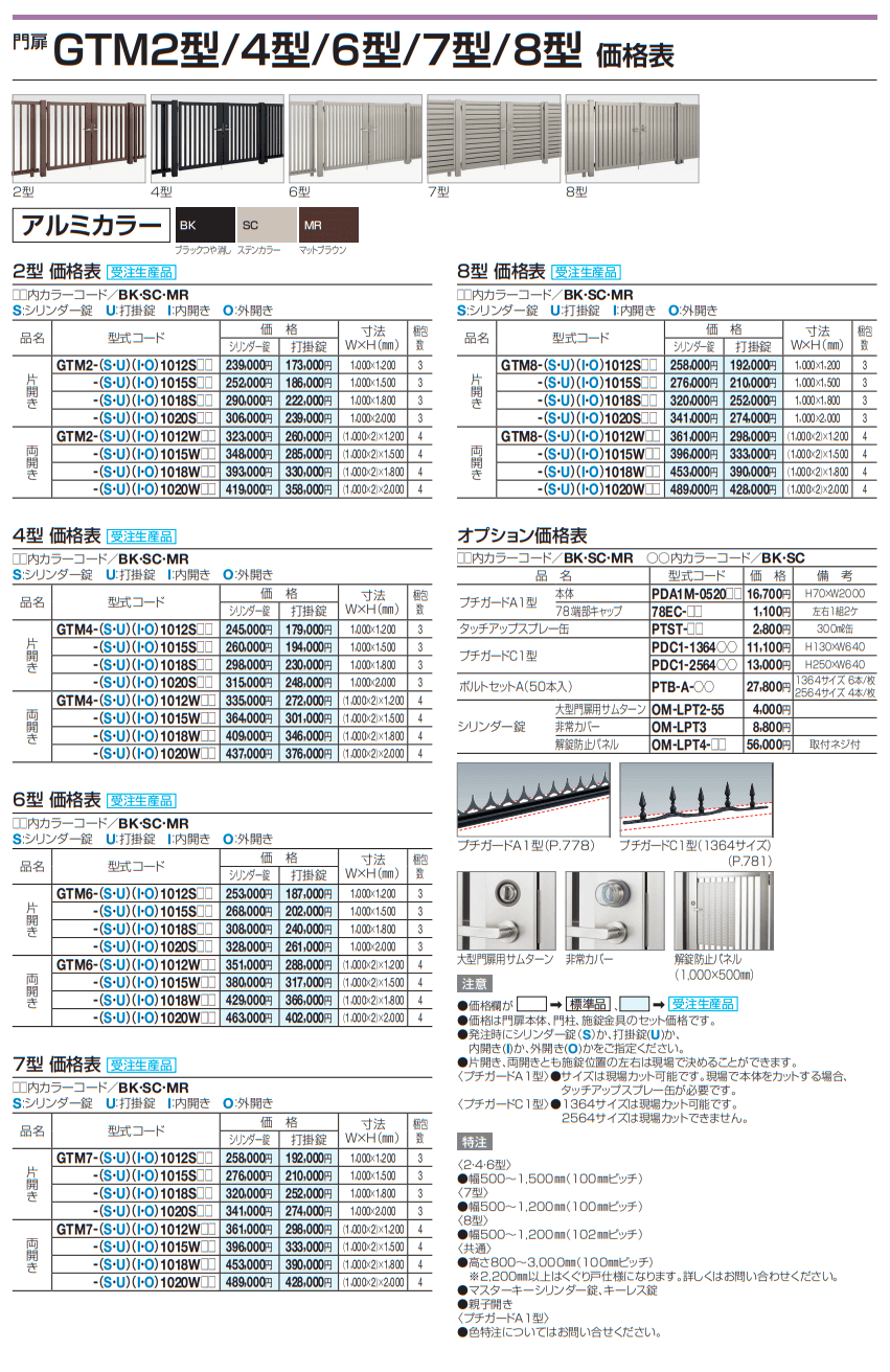 大型フェンス対応門扉 四国化成 シコク GTM3型 忍び返しタイプ両開き H1500 打掛錠 GTM3S-U(I・O)1015W ガーデン DIY 塀  壁 囲い 境界 屋外 門扉、玄関