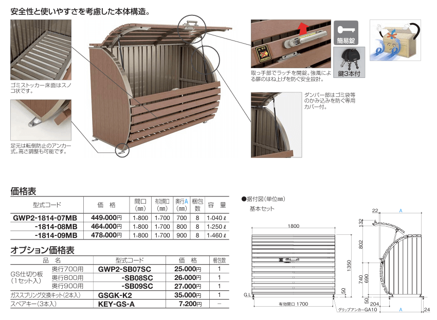 『1年保証』 四国化成 ゴミストッカーWP1型 ゴミストッカーWP2型の販売 建築工学