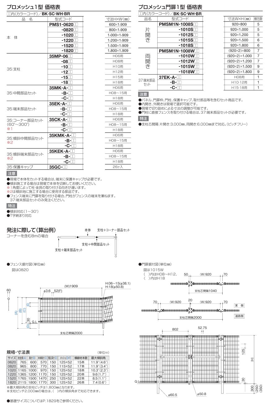 四国化成 プロメッシュ1型（フェンス） プロメッシュ門扉1型の通販
